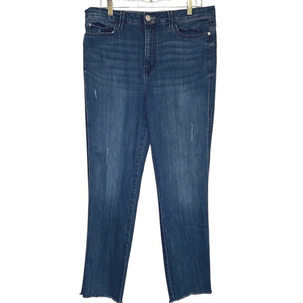 Seven7 Weekend Fit Boyfriend Jeans Women Blue Wonder Wash Comfy Stretch 14
